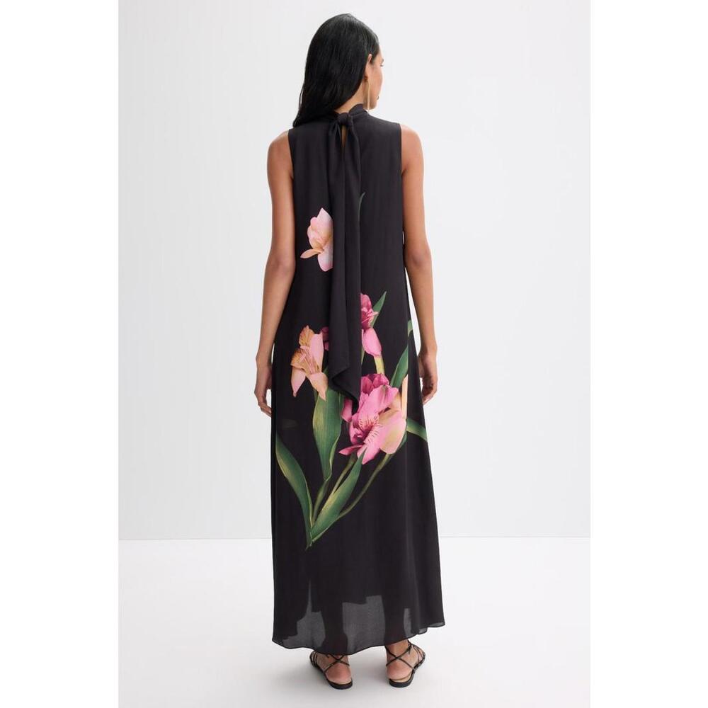 Ted Baker London Black Sleeveless Bow Maxi Dress Size XS minor fabric pull - Picture 2 of 10